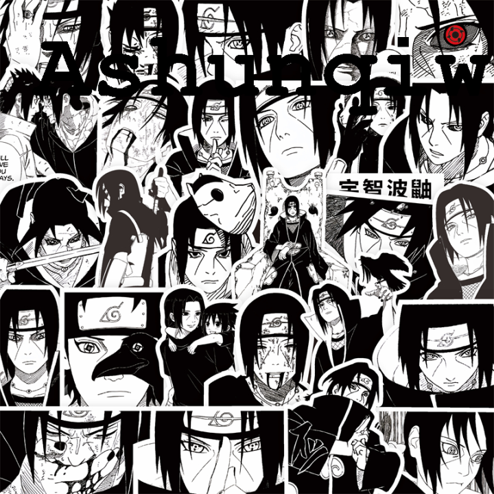 Ashunqiwen%20Special%2065-75PCS%20Black%20White%20NARUTO%20Anime%20Stickers%20Decoration%20Suitcase%20Scrapbooking%20Laptop%20Phone%20Stationery%20Manga%20Kid%20Sticker%20-%20Image%204