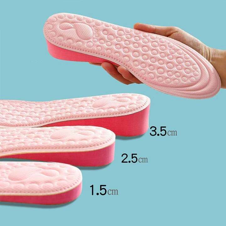 Memory Foam Height Increase Women Comfort Insoles for Shoes Heel Lift Inserts Invisible Heightening Template