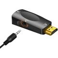 Usb-Stick-Size Gold-Plated 1080P Hdtvhdmi To Vga Adapter Converter Cable With 3.5Mm Audio Port For Pclaptop To Vga Monitor And Porjector. 