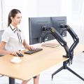 NB North Bayou Dual Monitor Desk Mount Stand  F160 Full Motion Swivel Computer Monitor Arm for Two Screens 17-27 Inch Black. 