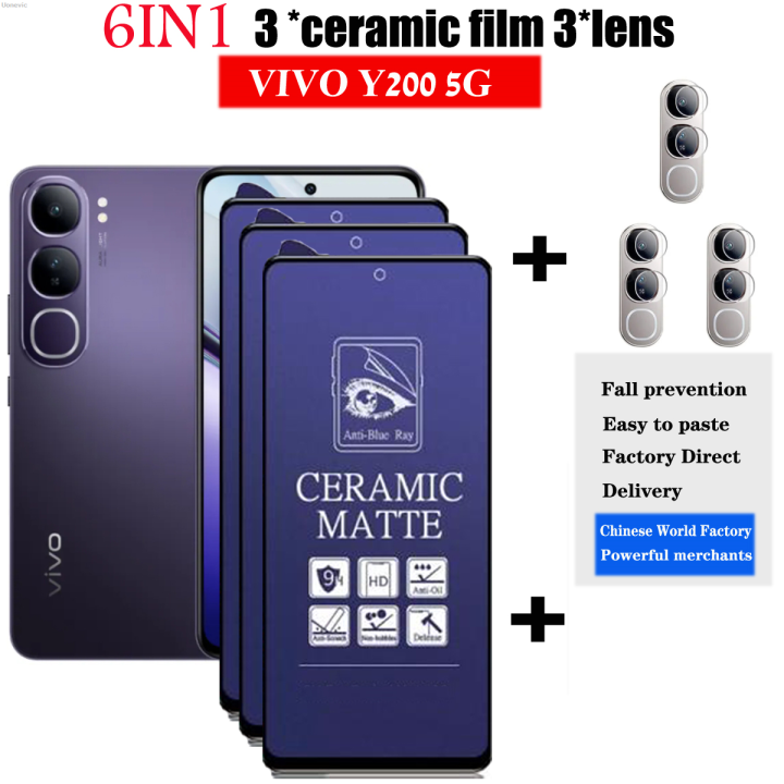 Uonevic Lens Protective Film VO Y20 Protective Film VI/Matte Ceramic Film 5G Clear Porcelain Film VIVM 6-in-1 Hot Selling Ceramic BLKNAIO Y200 Purple Glass Screen 0 5G Privacy Ceramic Tempered Glass Mobile Phone Camera