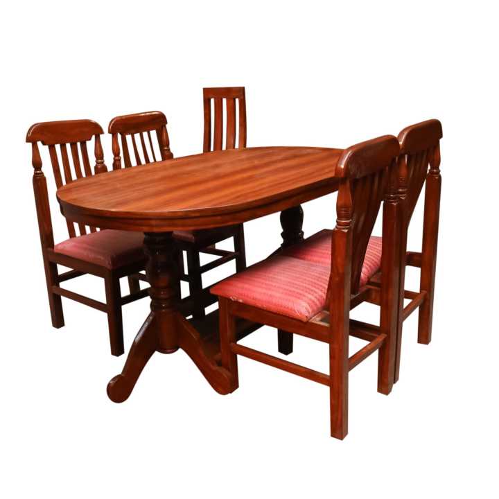 Dark%20Brown%20Color%20Wooden%20Oval%20Dining%20Table%20With%20Four%20Chair%20(60*36*30)%20-%20Image%203