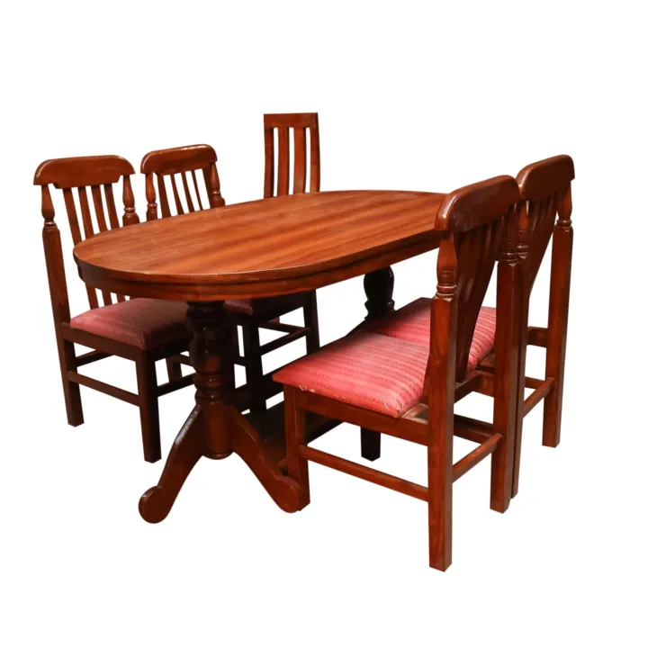 Dark%20Brown%20Color%20Wooden%20Oval%20Dining%20Table%20With%20Four%20Chair%20(60*36*30)%20-%20Image%203