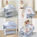 MoonCare - Multifunctional Cranks Silent Wheels Baby Crib Bed Jhula. 