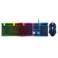 Gaming Keyboard Wired Mouse Set Rainbow Backlight USB Wired keypad Ergonomic Computer Gaming Mouse For Laptop PC Games. 