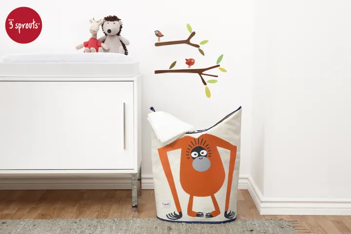 3%20Sprouts%20Baby%20Laundry%20Hamper%20Storage%20Basket%20Organizer%20Bin%20for%20Clothes,Orangutan%20-%20Image%203