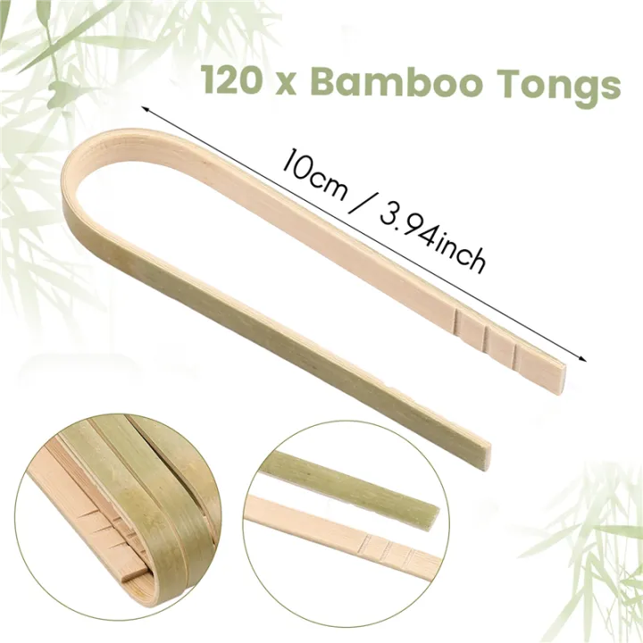NAMUNY%20120%20Pack%20Mini%20Bamboo%20Tongs,%204%20Inch%20Disposable%20Tongs,%20Eco-Friendly%20Mini%20Disposable%20Bamboo%20Utensils%20Toast%20Tongs%20-%20Image%202