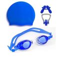 Combo Of Swimming Cap And Swimming Goggles With Ear Plugs. 