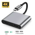 2 in 1 Type C Adapter 4K C To Dual HDMI, Type C To HDMI Adaptor PD. 