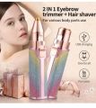 Rechargeable 2 In 1 Flawless Facial And Eyebrow Razor For Women Portable And Easy To Use. 