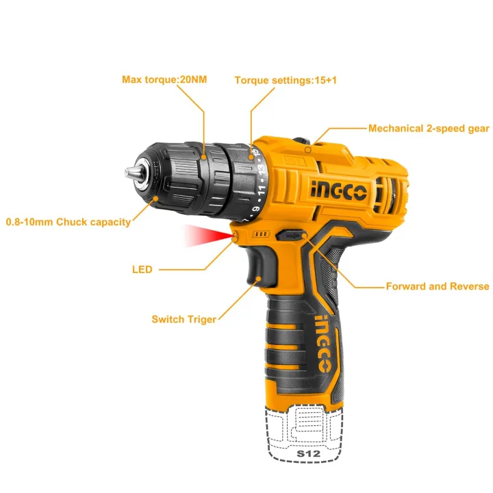 INGCO%20Tools%20Drill%20Machine%20Cordless%2012V%20With%202%20PCS%20Batteries%20And%20Charger%20-%20Image%203