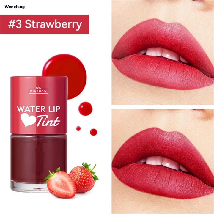 Wenefang Fruit Juice Lip Tint Non-stick Cup Liquid Lipstick and Blush 2 In1 Profesional Long Lasting Waterproof Water Lip Stain Lips cheek Makeup 8ml
