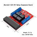 Microbit 4 Channel Relay Module Shield 5V High Trigger Programming Educational Kids Teaching Microbit Expansion Board DIY Programming Learning Parts. 
