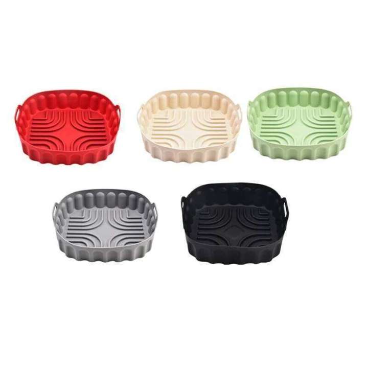 %5BHot%20Cake%5D2PCS%20Tray%20Reusable%20Square%20Air%20Fryer%20Pan%20Silicone%20Mold%20Microwave%20Pads%20Baking%20Mat%20Pot%20Tray,%20Du%20-%20Image%203