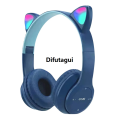 Difutagui New specials Cute Cat Ear Headphones with RGB LED Light Wireless Headset Original Kids Girls Stereo Phone Music Bluetooth Headset PC Gamer Gift. 