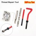30Pcs/Set New Metric Thread Thread Repair Insert Kit M5 M6 M8 M10 Helicoil Stainless Steel Car Pro Coil Tool Thread Repair Tool Auto Car Accessory. 