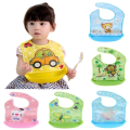 Baby Stuff Waterproof Food Grade Silicone Bib/ Baby Cute Cartoon Adjustable Bib. 