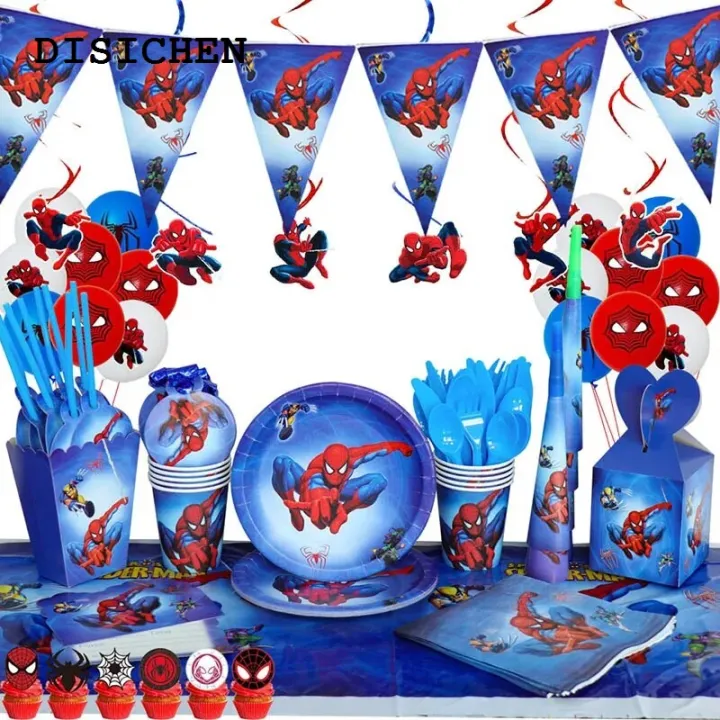 DISICHEN%20Luxury%20SpiderMan%20Birthday%20Party%20Decorations%20For%20Kids%20Latex%20Aluminum%20F%20Balloons%20Spider%20Theme%20Event%20Supplies%20Disposable%20Tableware%20-%20Image%205