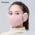 Wenefang 1pc Winter Warm Fleece Mask Earmuffs Solid Color Unisex Cold-Proof 2025 New Mask Outdoor Cycling Hiking Skiing Mask Women Men Ear Warmer. 