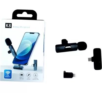 K8 Wireless Collar-Mic for Vlogging & Mobile Recording Compatible with Type-C Android