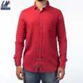 KILOMETER Solid Red Cotton  Casual  Full Shirt For Men - 012. 