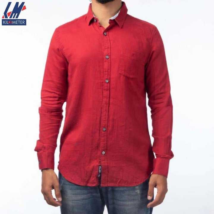 KILOMETER%20Solid%20Red%20Cotton%20%20Casual%20%20Full%20Shirt%20For%20Men%20-%20012%20-%20Image%202