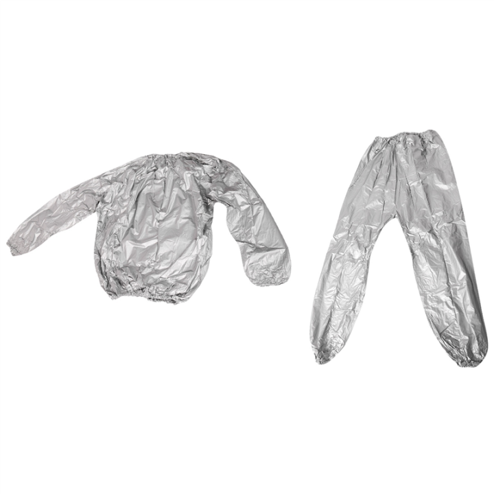Heavy Duty Fitness Weight Loss Sweat Sauna Suit Silver 4XL Daraz