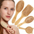 Bamboo Wooden Hair Brush Massage Comb Scalp Massager For Hair Growth Anti-Static Straightening Brush Soft Beard Baby Brush ZHIXING. 