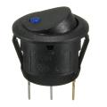 Car Boat 12V Round ON-OFF Illuminated LED Dot Rocker Push Button Toggle Switch Blue. 