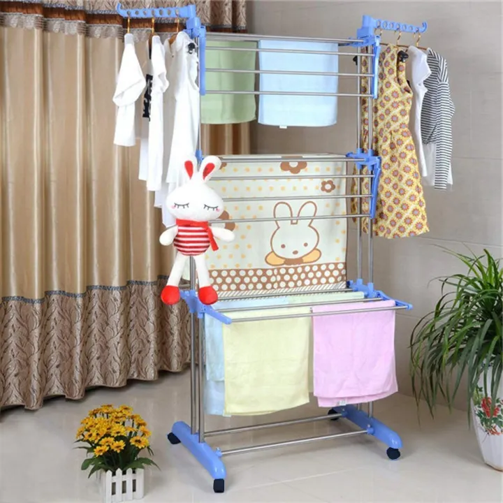 Folding%20Drying%20Rack%20Clothes%20Rack%203%20Tiers%20Clothes%20Laundry%20With%20Wheels%20Cloth%20Shoes%20Hanger%20-%20Image%205