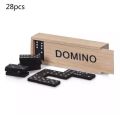 Domino Board Games 28pcs Wooden Blocks Kits Travel Funny Table Learning And Educational Toys Game. 