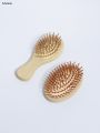 Sutuiying 2pcs portable bamboo and wood brush massage comb anti-static Luxury scalp comb safety airbag hair styling comb. 