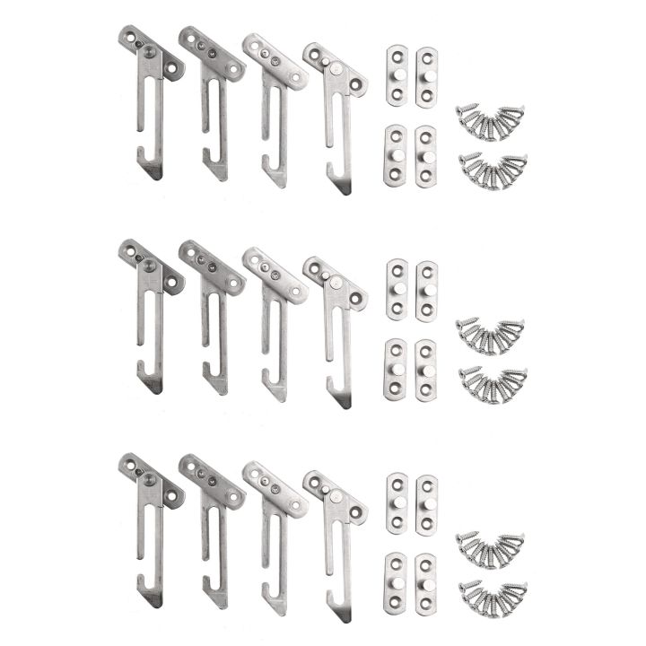 NCANRUI 12 Pack Window Restrictor Locks Window Restrictor Hook Stainless Steel Child Lock Restrictor with Screws