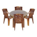 Bagmati Plastic Round Table & Deluxe Chair Set (4 Chairs And 1 Table) -803. 