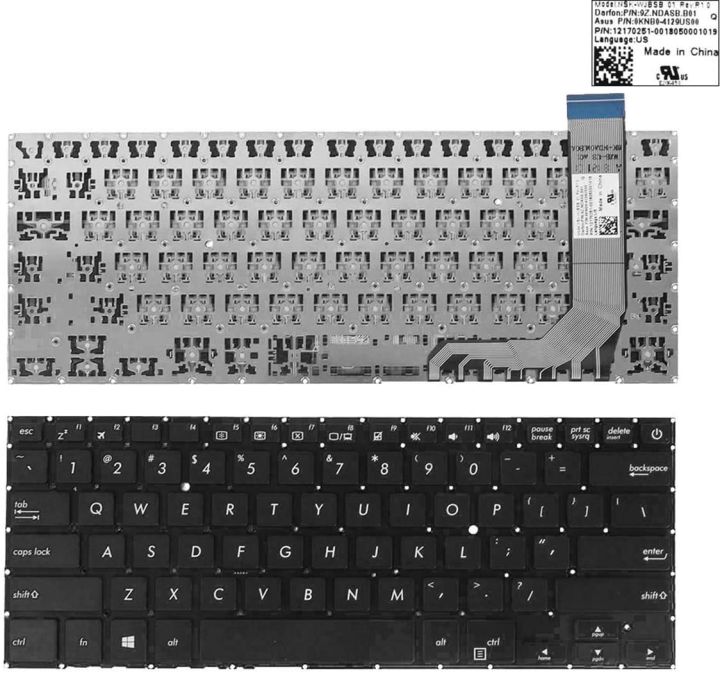 Laptop Replacement Keyboard for ASUS X407 X407M X407MA X407UBR X407UA X407UB A407 Black(Without Frame)