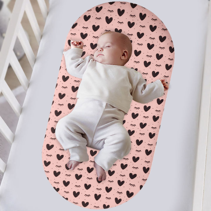 Modeow%20Universal%20Bassinet%20Sheet%20Soft%20Satin%20Baby%20Cradle%20Sheet%20with%20Cute%20Cartoon%20Print%20Fits%20Oval%20Round%20Rectangular%20Hourglass%20Mattresses%20Easy%20-%20Image%203