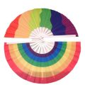 Art Craft Gift Gradient Colorful Rainbow Handheld Fan Cooling Portable Folding Dance Fan Easily Opened Tear-resistant Chinese Kung Fu Fan Party Festival. 