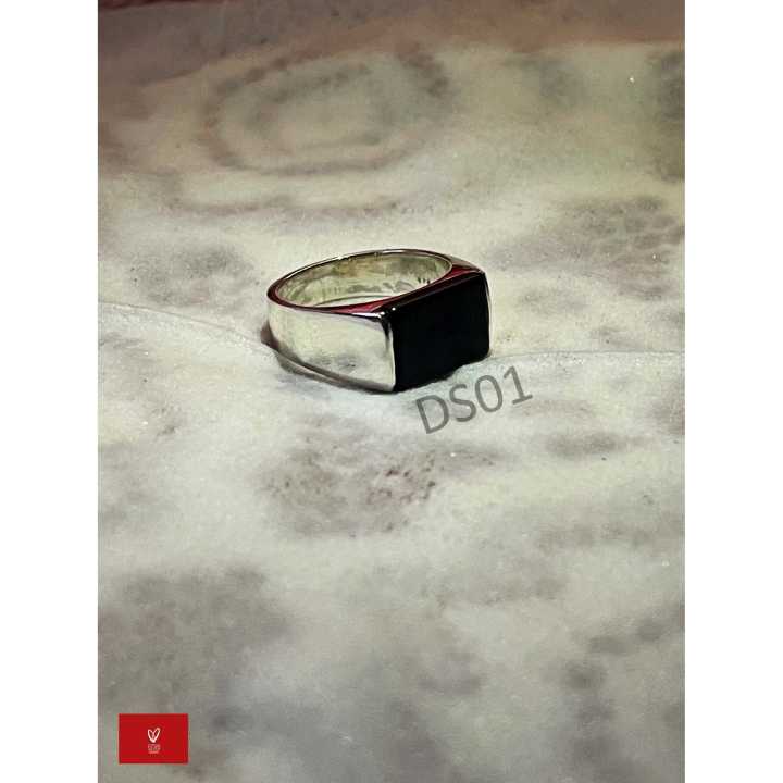 New Black Onyx Silver Ring