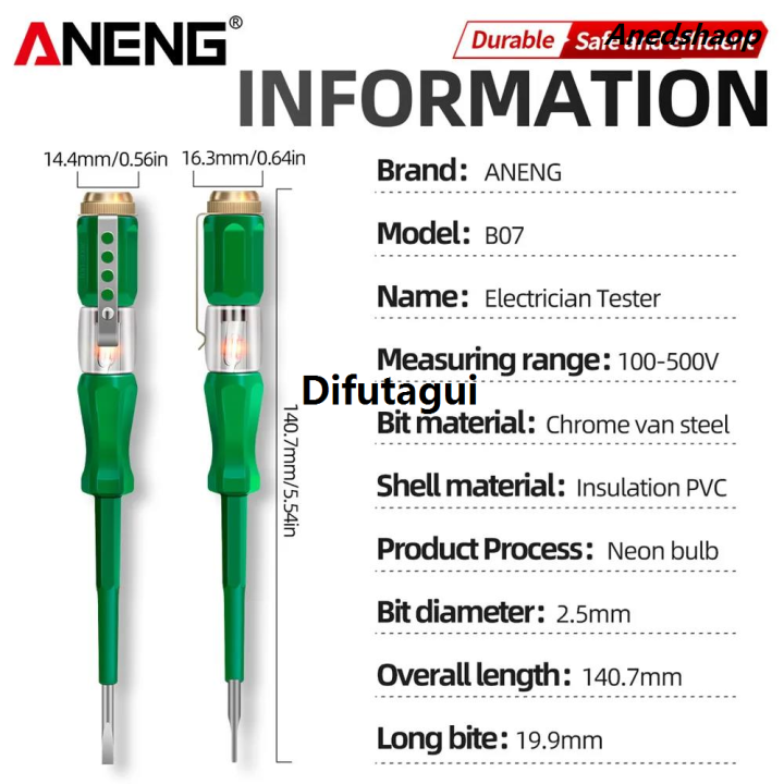 Difutagui%20Portable%20Voltage%20Indicator%20Non-contact%20Insulation%20Test%20Pen%20Neon%20Luxury%20Bulb%20Screwdriver%20Voltage%20Tester%20for%20Live/Null%20Wire%20Judgment%20-%20Image%207