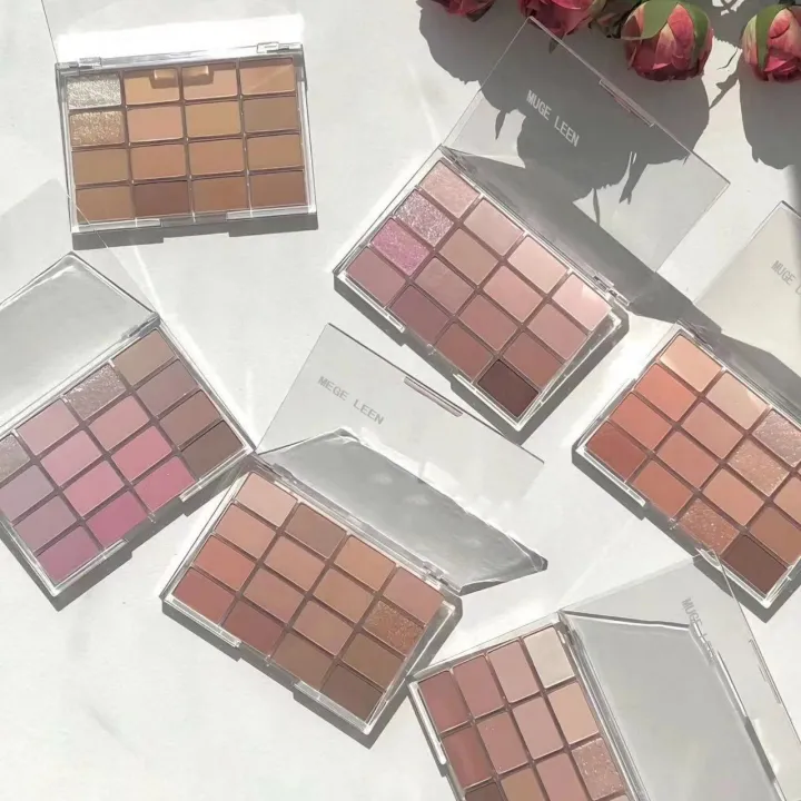 Eye%20Palette,%20Eyeshadow%20System,%20Color%20Saturation,%20Pearl%20Matte%20Eyeshadow%20Color,%2016%20Mugeeleen,%20Fine%20Glitter,%20Low%20Everyday%20Makeup%20-%20Image%202