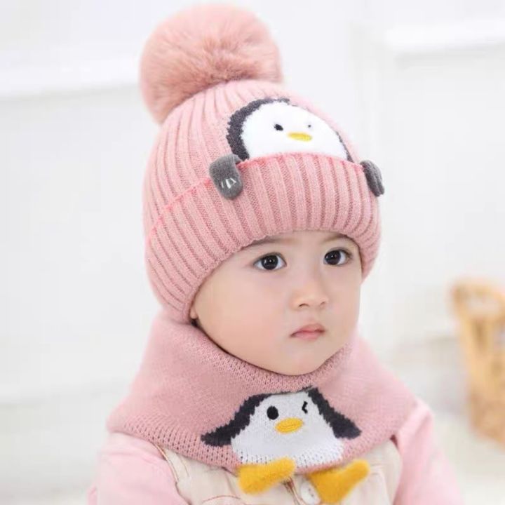 New%20Cartoon%20Penguin%20Kids%20Hat%20Scarf%20Set%20Thick%20Keep%20Warm%20Kids%20Earmuffs%20Cap%20with%20Earflaps%20Baby%20Ear%20Protection%20Hat%20Winter%20-%20Image%203
