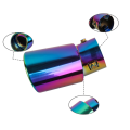 (COKP) Car Stainless Steel Multicolor Round Bend Exhaust Tail Muffler Tip Pipe Universal Fits Car Accessories. 