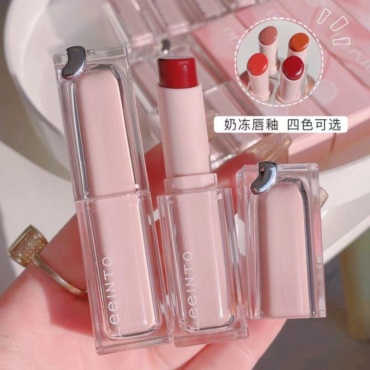 LEINTO Peach Good Self Milk Jelly Lip Stain Moisturizing Moisturizing Mirror Water Jelly Long-lasting Dudu Lipstick