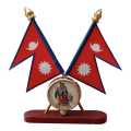 Unbreakable Nepal Flag With Radha Krishna, Table Decor, Official Nepali Flag. 
