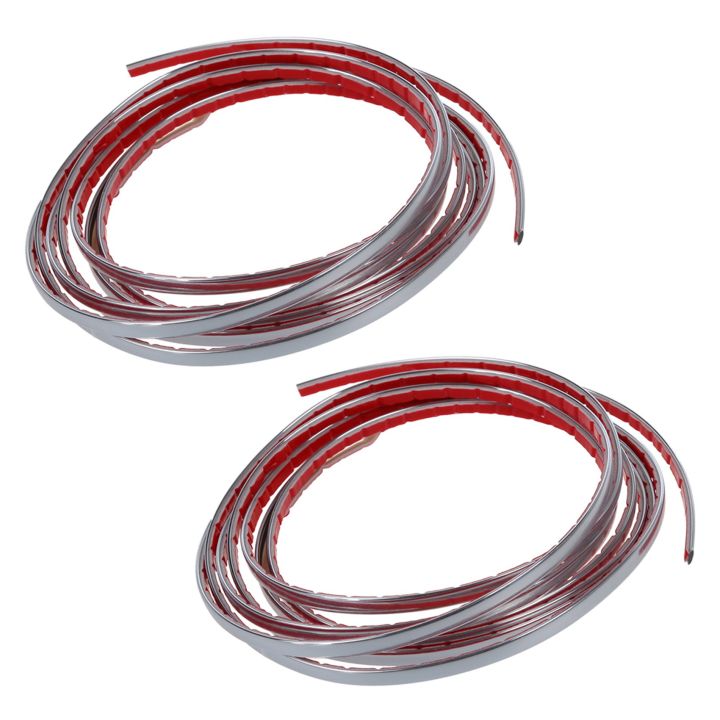 XHHDQES 2X Chrome Adhesive Silver Tape 6MM 3 Meters Auto