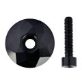 Bicycle Headset Cap Road Bike Stem Headset Cover with Screw for 28.6mm Fork Head Tube,Black. 