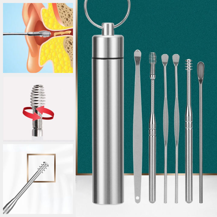 Stks/set Ear Wax Pickers Rvs Earpick Wax Remover Oor Pick Schoner Oor ...