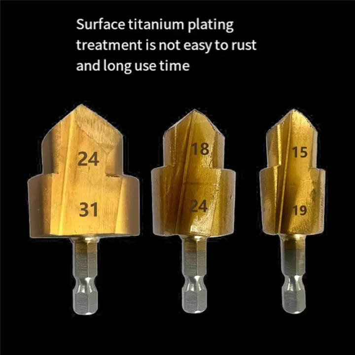Sojhoop%203PCS%20Stepped%20Drill%20Bit,%20Hexagon%20Shank%20Water%20Pipe%20Connection%20Tool%2020/25/32mm,Wood%20Drilling%20Center%20Drill%20Bit%20-%20Image%206