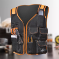 Safety Work Vest Tool Vest Maintenance Multi-Pocket Vest Oxford Cloth Work Vest with Multi-Pockets Tool Holders. 