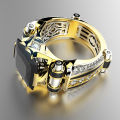 【VisioN Super Shop】Rhinestone Inlaid Carved Finger Ring Wedding Party Gift. 